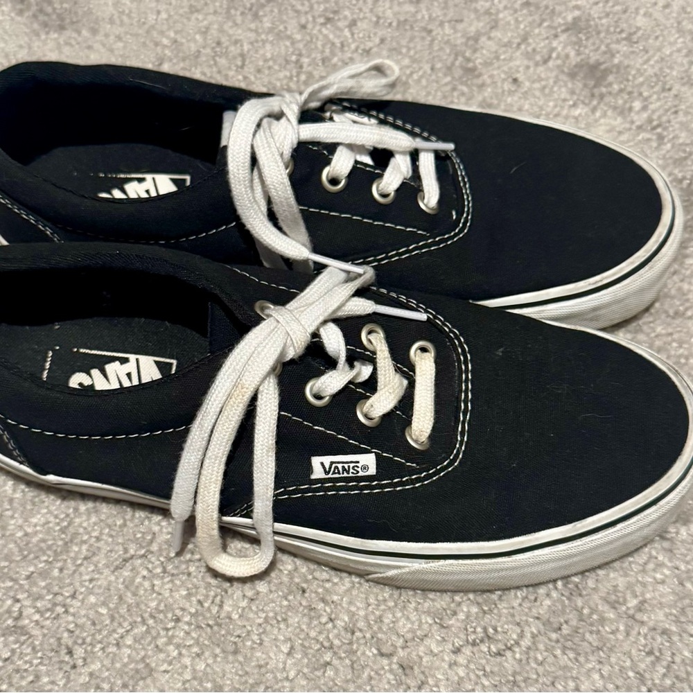 Vans Black and White Canvas Sneakers